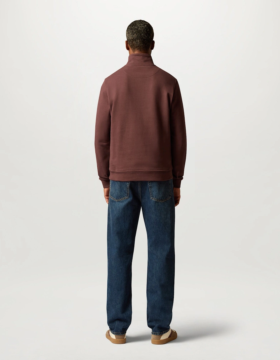 Belstaff Mens Logo Quarter Zip Sweatshirt - Oxblood