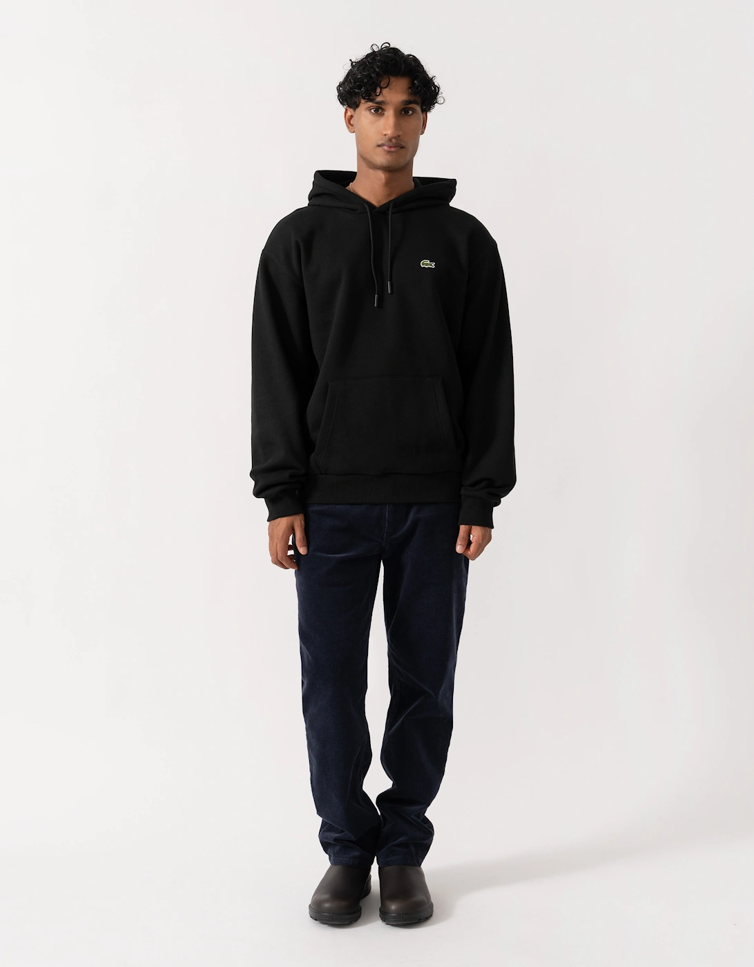 Lacoste Fleece Mens Classic Fit Hoodie - Black 031