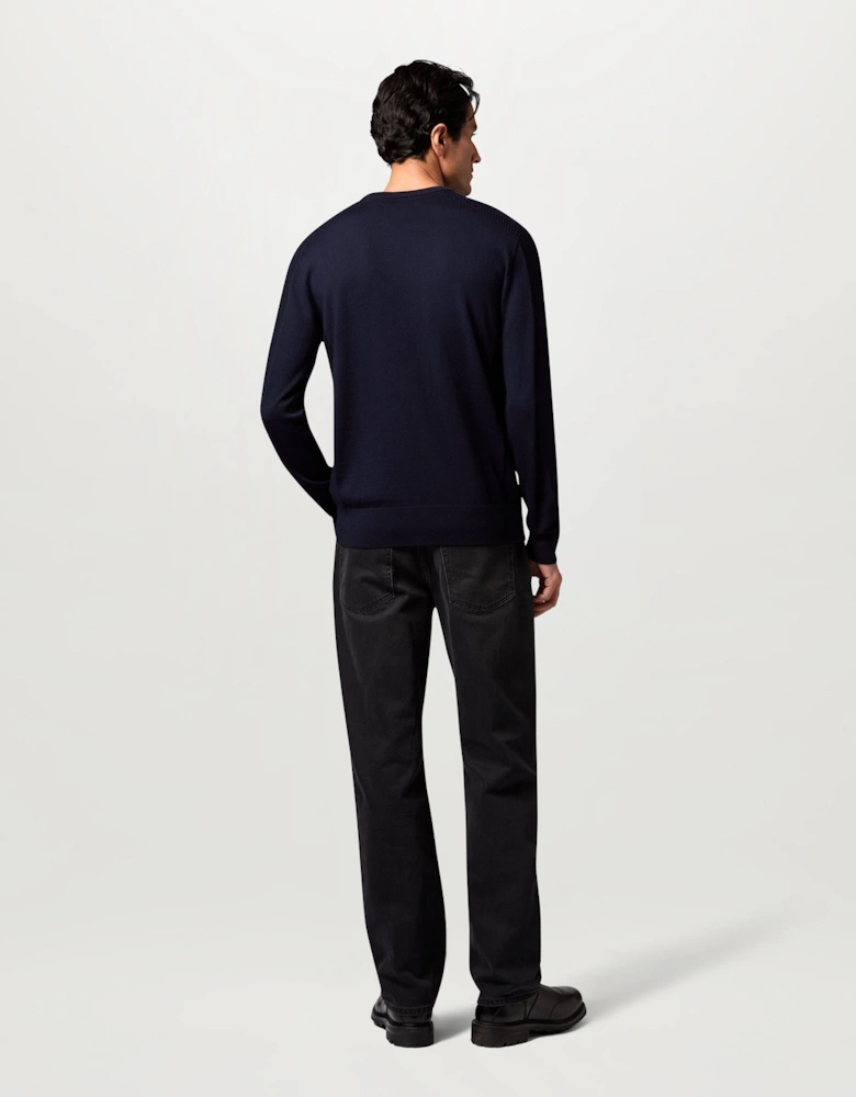 Belstaff Mens Colden Merino Crew Neck Jumper - Dark Ink