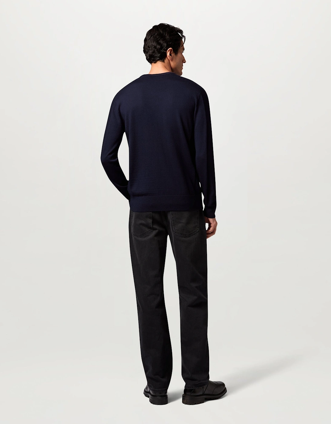 Belstaff Mens Colden Merino Crew Neck Jumper - Dark Ink