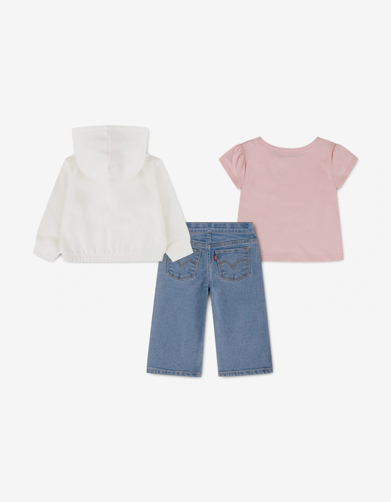 Levi's Baby Girls 3 Piece Trouser Set in Pink