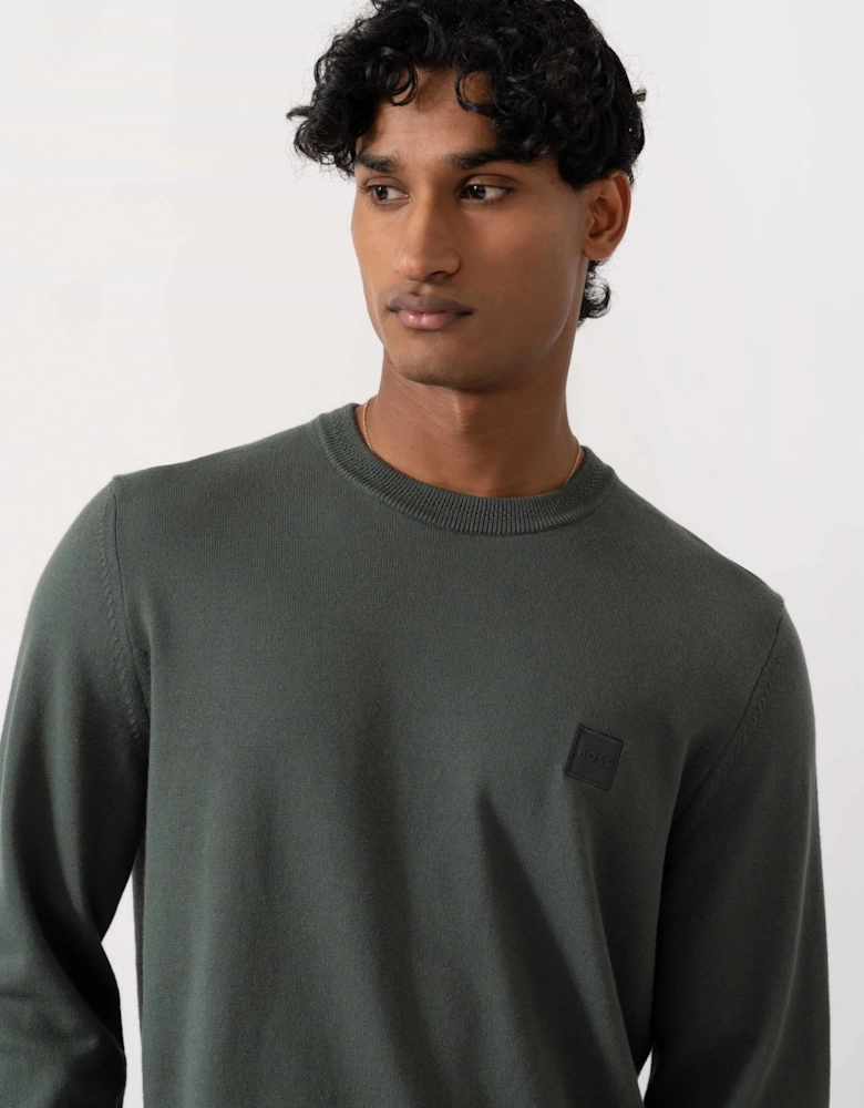 BOSS Orange Kanovano Mens Crew Neck Jumper  - Open Green 377