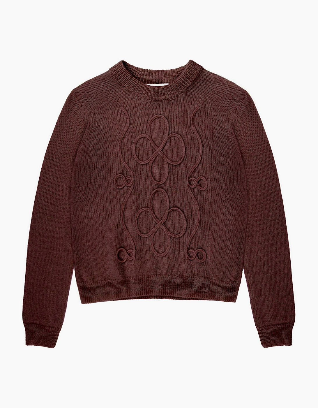 Chocolate Applique Knit Jumper with Alpaca
