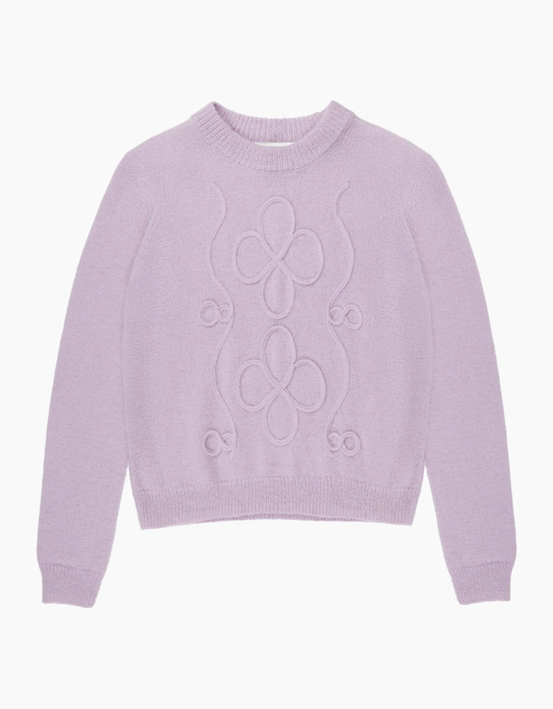 Lilac Applique Knit Jumper with Alpaca