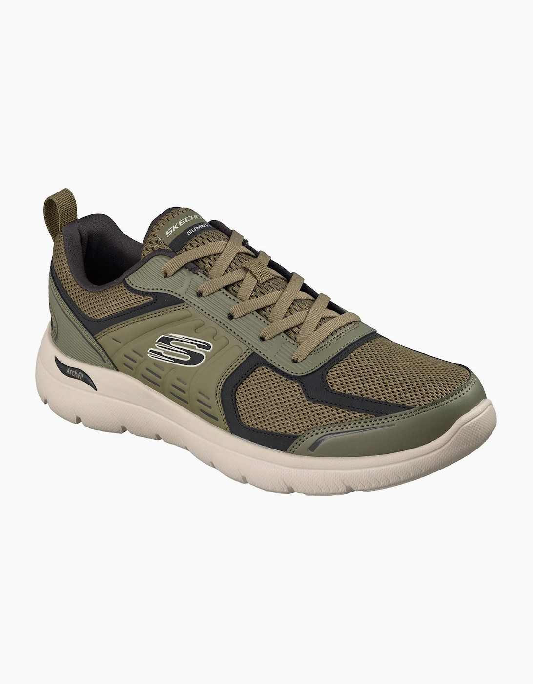 Skechers Arch Fit Summits Leege Leather Men's Olive Leather/Pu/Mesh Trainers