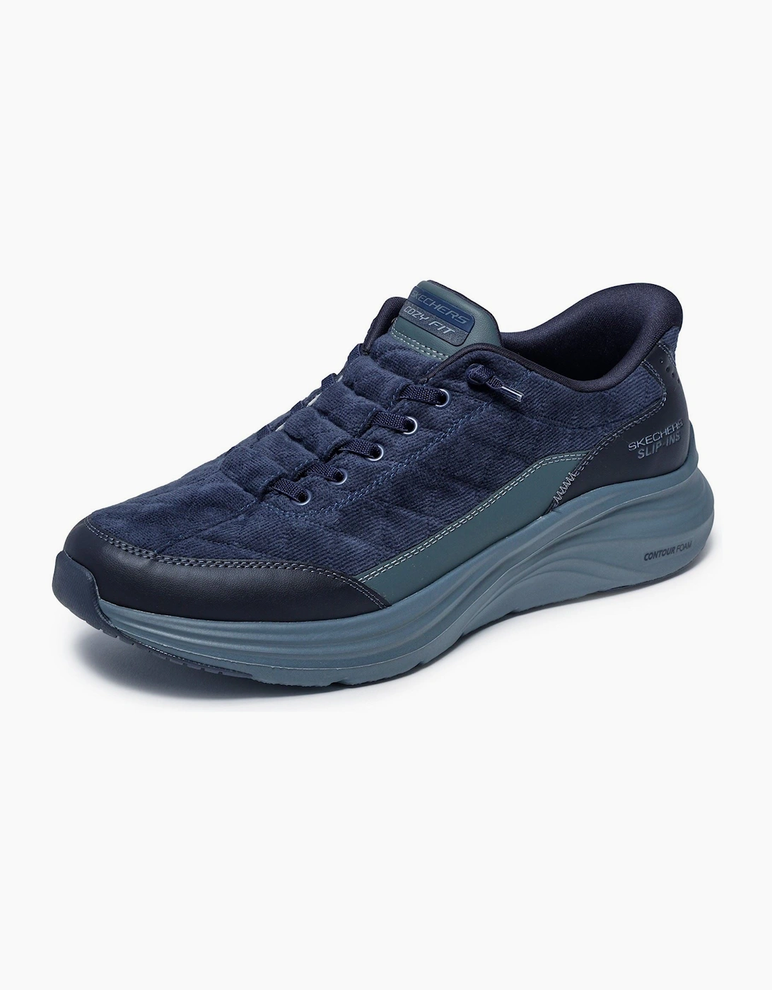 Skechers Contour Foam Cordelux Textile Men's Navy Cozycord/Pu Trainers