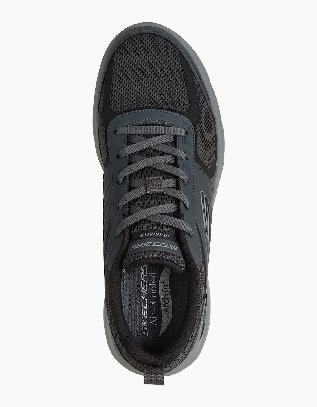 Skechers Arch Fit Summits Leege Men's Charcoal Leather/Mesh/BLK Trim Trainers