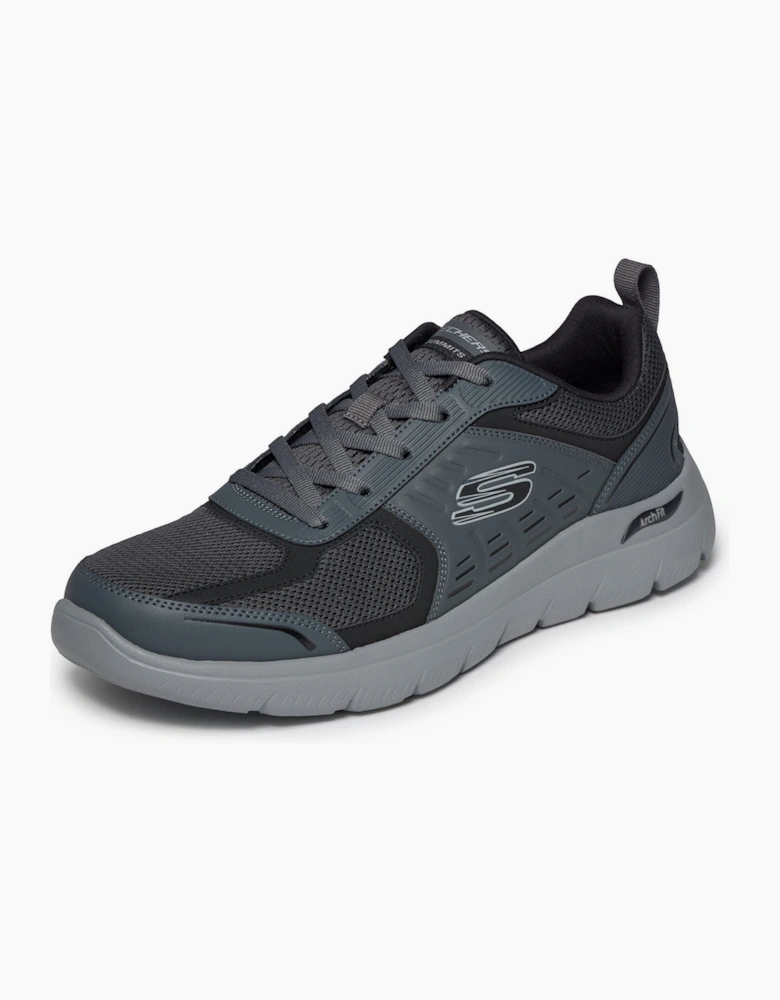 Skechers Arch Fit Summits Leege Men's Charcoal Leather/Mesh/BLK Trim Trainers