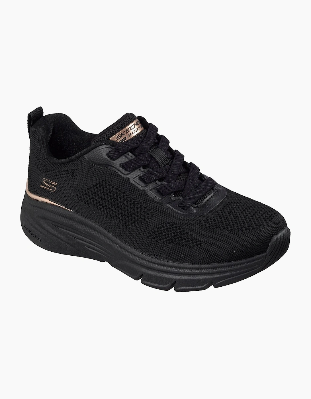 Skechers BOBS Arch Fit Elev8 Textile Women's Black Engineered Knit Trainers