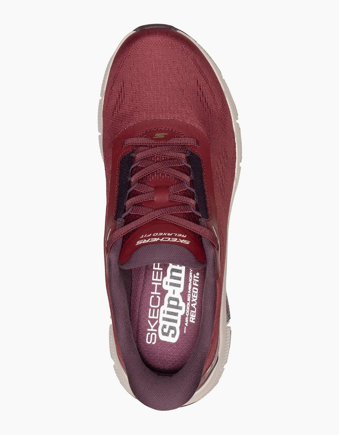 Skechers Relaxed Fit Flex Zayder Textile Men's Burgundy Mesh/Synthetic Trainers