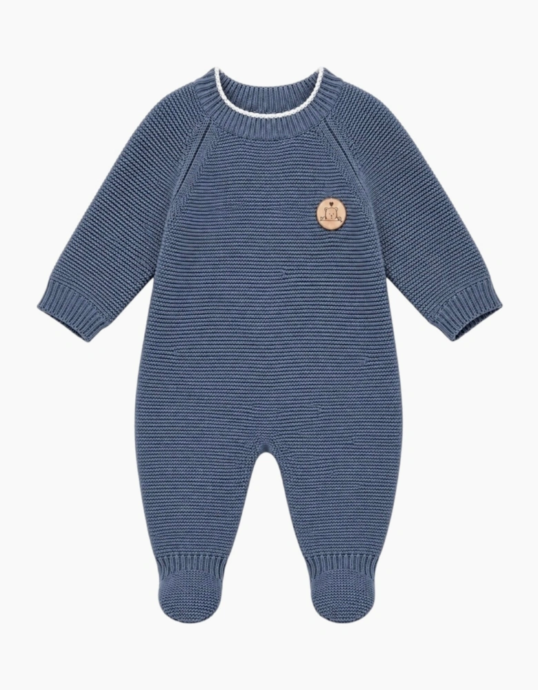 Bruma Blue Knit Babygrow