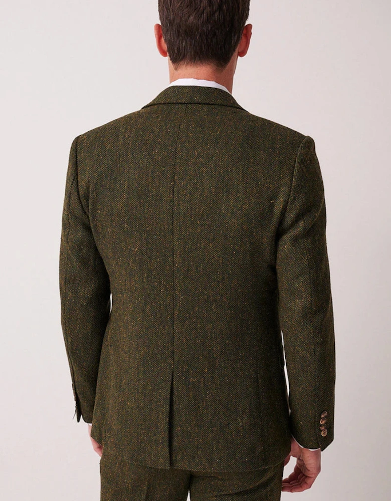 Marc Darcy Dean Tweed Blazer - Olive Green