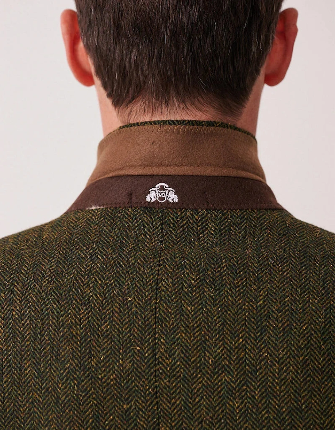 Marc Darcy Dean Tweed Blazer - Olive Green