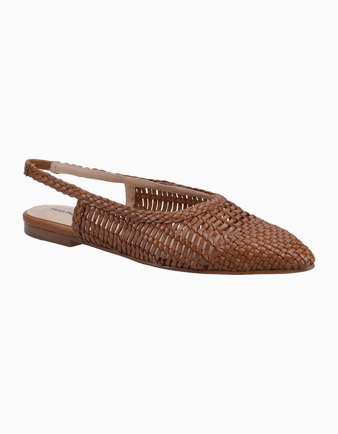 Hush Puppies Women's Hush Puppies Dalia Woven Leather Women's Tan Flats - Brown
