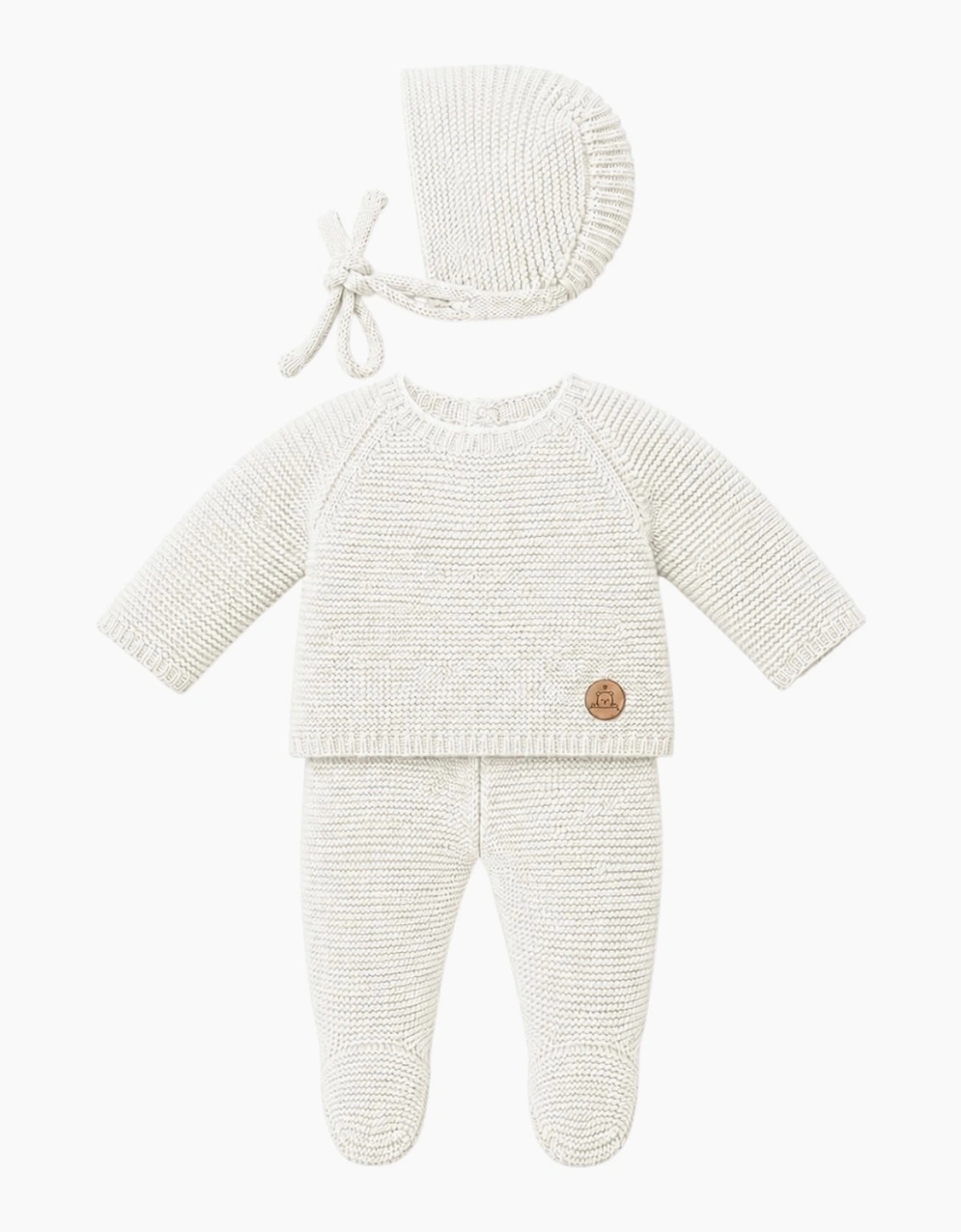 Ivory Knit Set and Bonnet