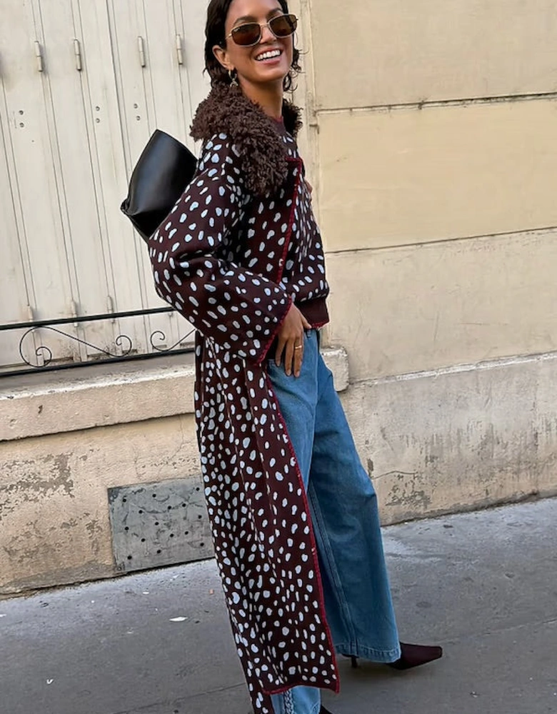 Chocolate deer long cardigan