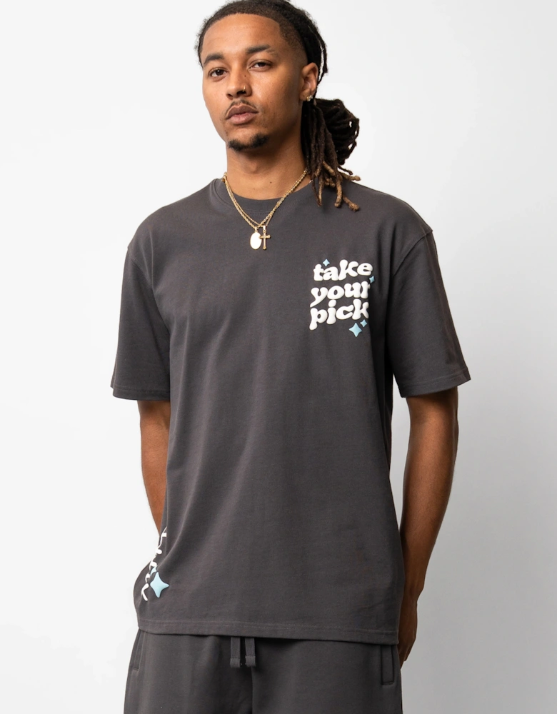 Fresh Flavours Take Your Pick Oversized T-Shirt - Charcoal