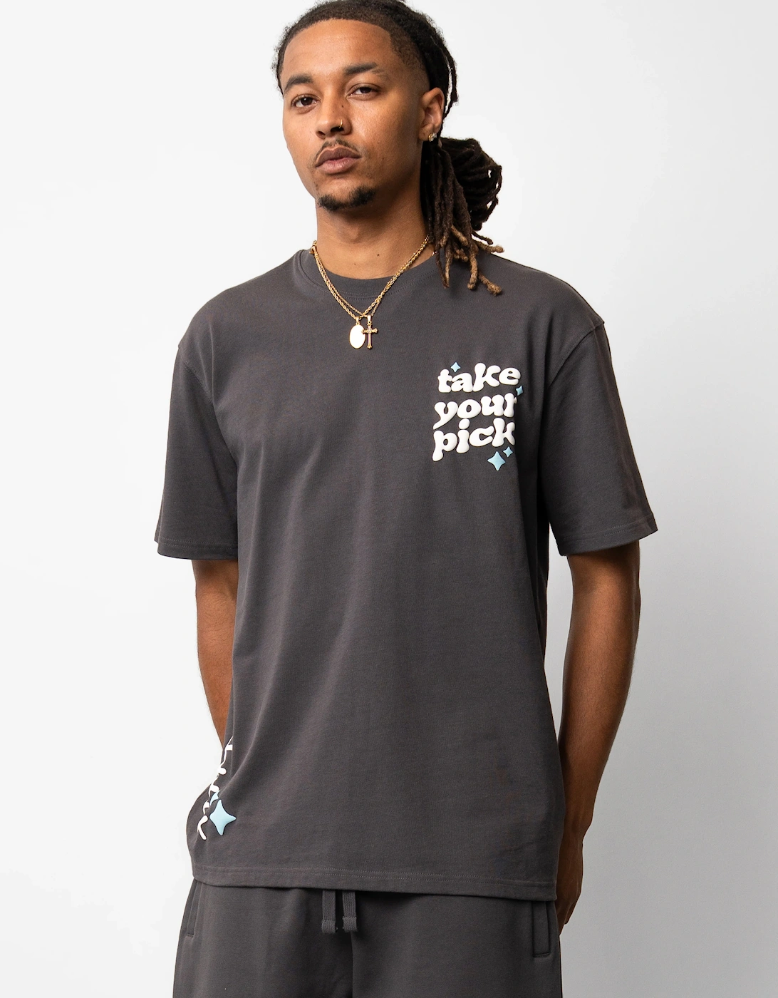 Fresh Flavours Take Your Pick Oversized T-Shirt - Charcoal