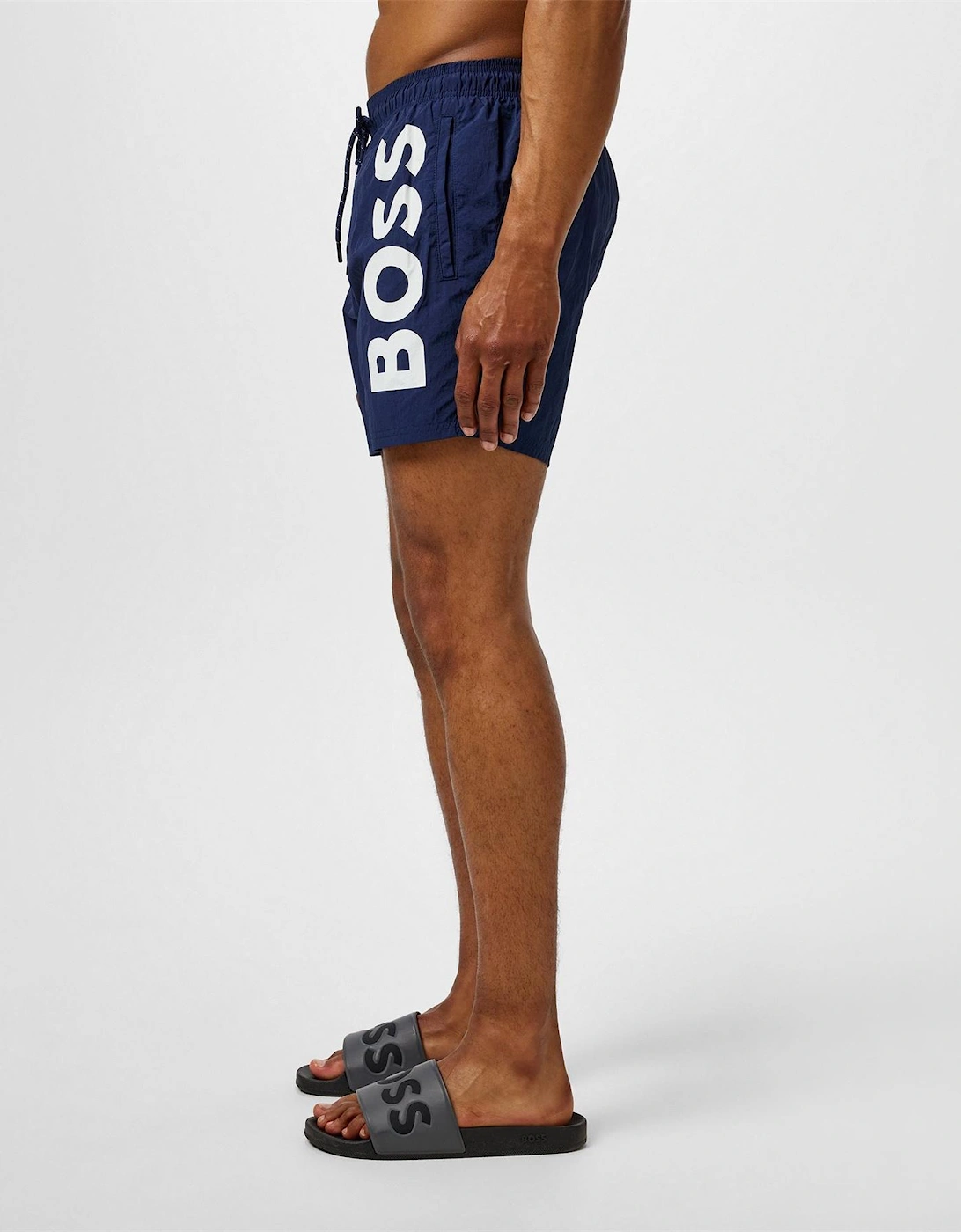 Octopus Swim Shorts With Bold  Branding