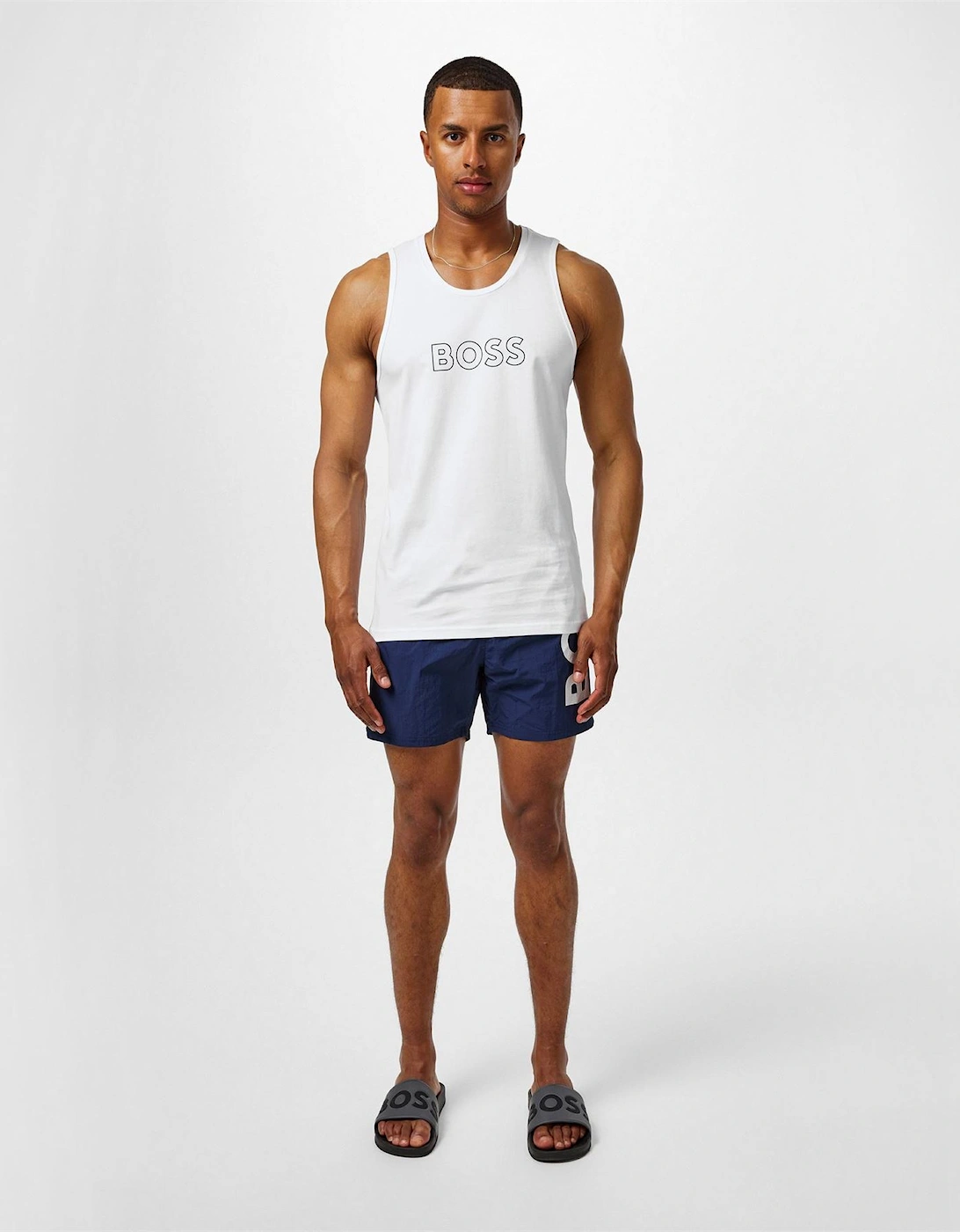 Octopus Swim Shorts With Bold  Branding