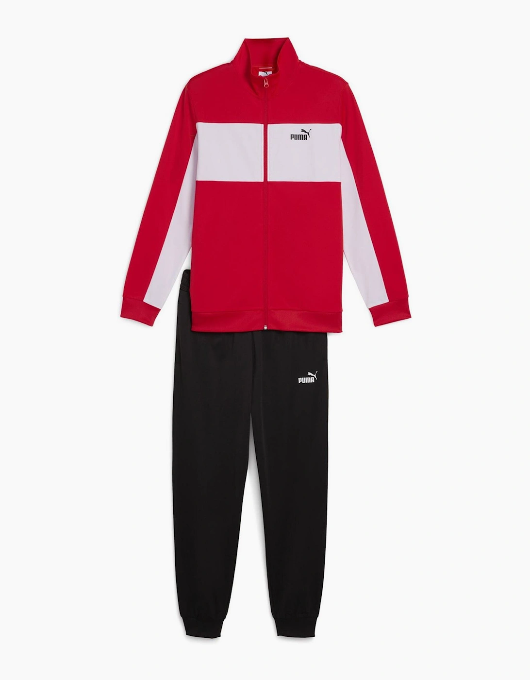 Puma Men's Colorblock Suit Poly Tracksuit - Red - Size, Regular/36