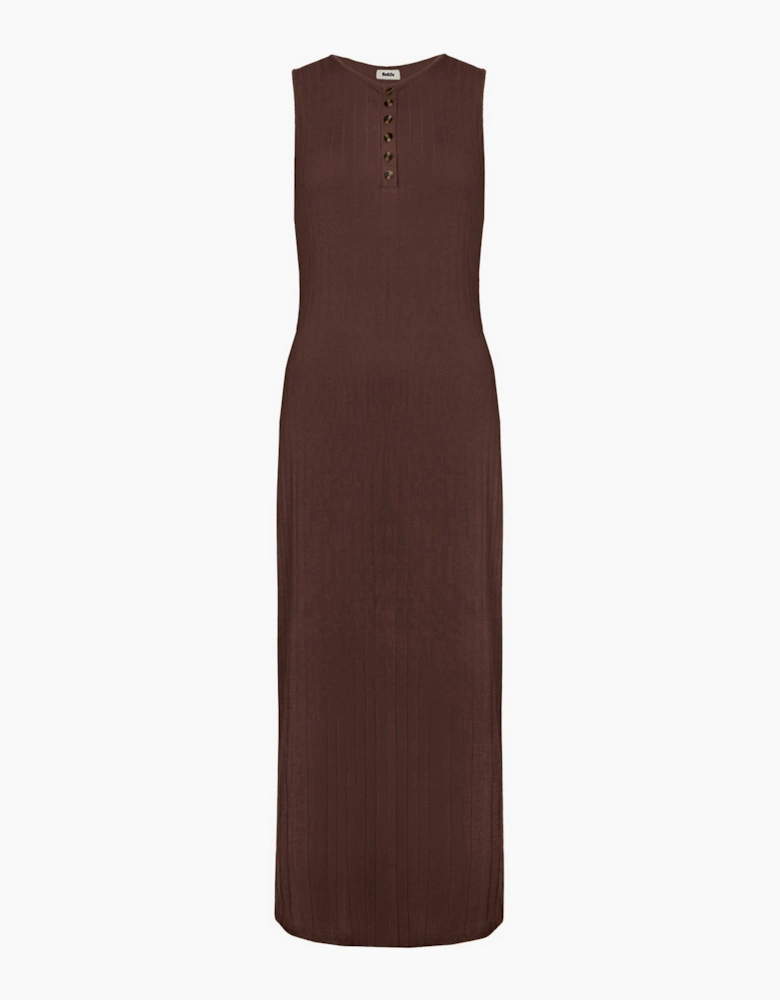 Chocolate Rib Column Dress