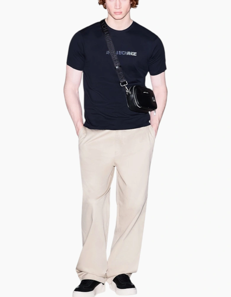 Armani Exchange Mens T-Shirts 3D Embroidered Cotton Tee