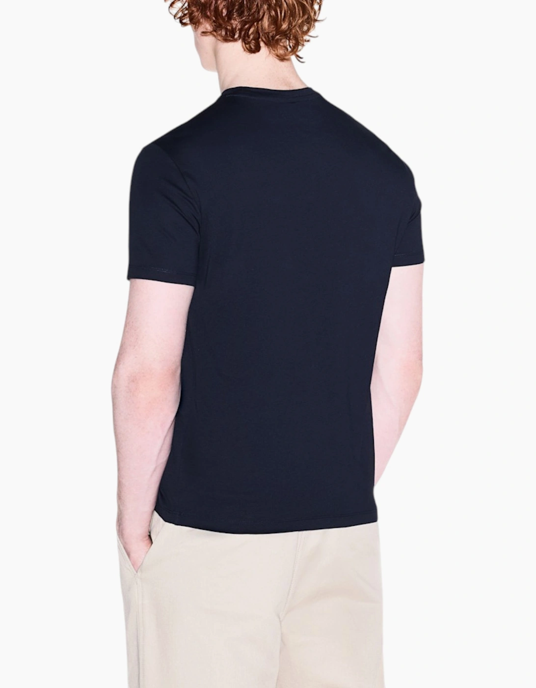 Armani Exchange Mens T-Shirts 3D Embroidered Cotton Tee