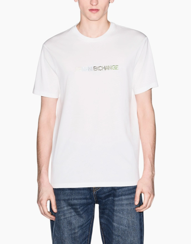 Armani Exchange Mens T-Shirts 3D Embroidered Cotton Tee