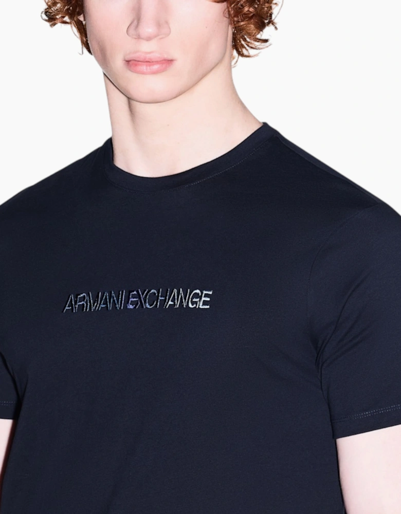 Armani Exchange Mens T-Shirts 3D Embroidered Cotton Tee