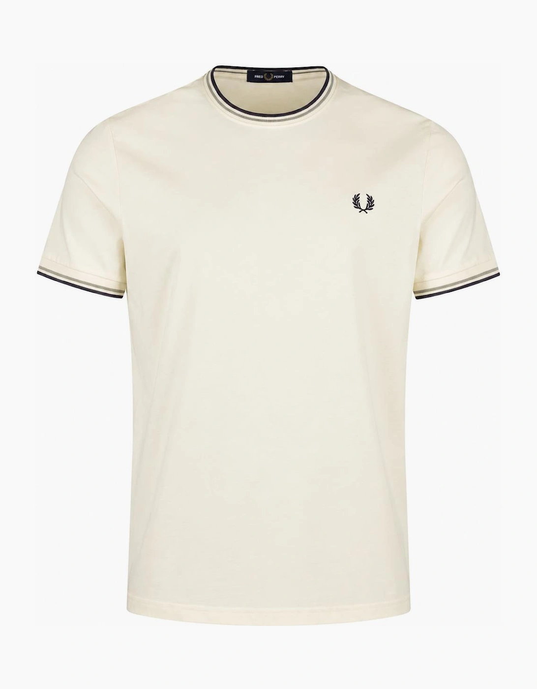 Fred Perry Twin Tipped T-Shirt Ecru/Seagrass/Dark Airforce