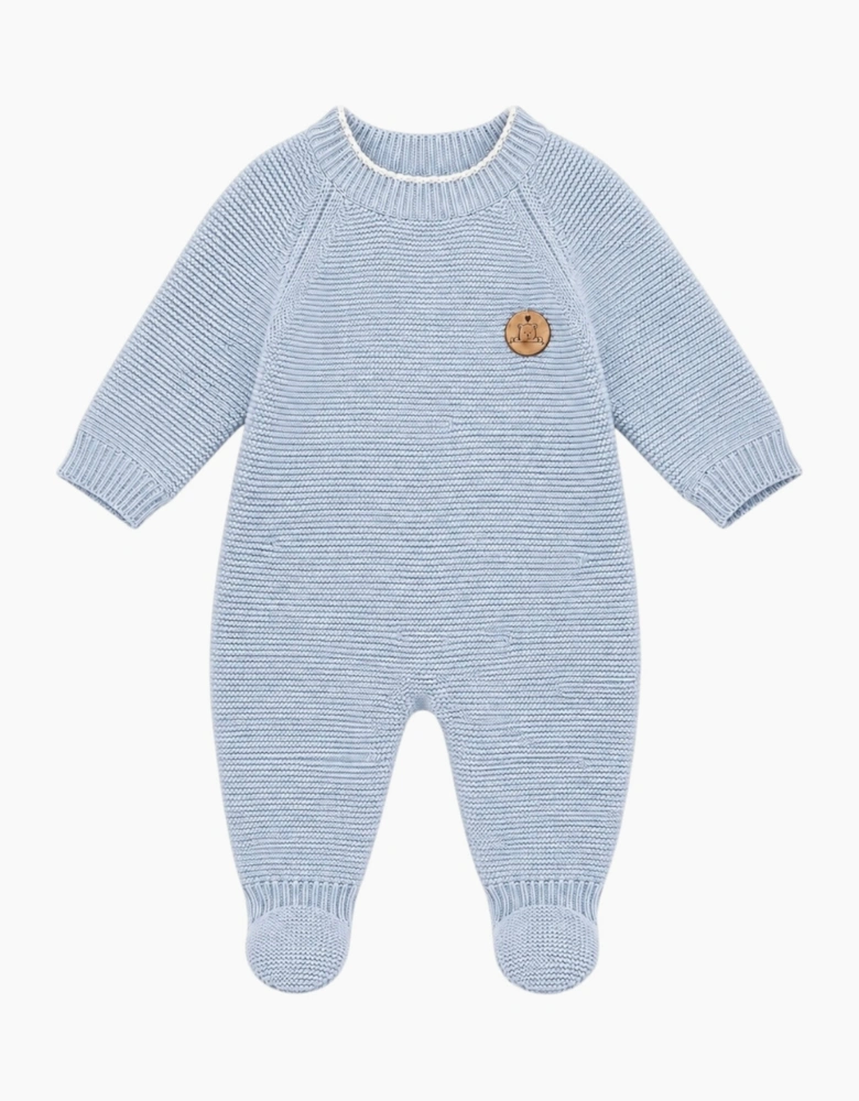 Powder Blue Knit Babygrow