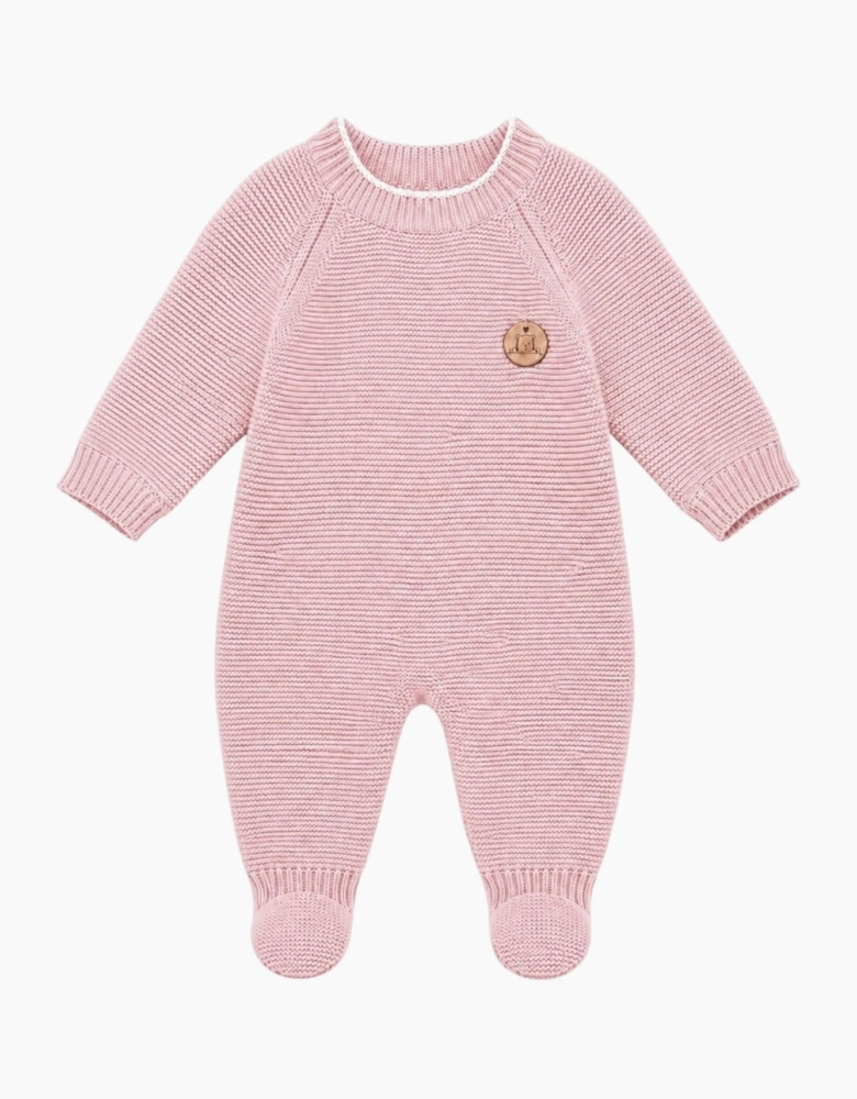 Powder Pink Knit Babygrow