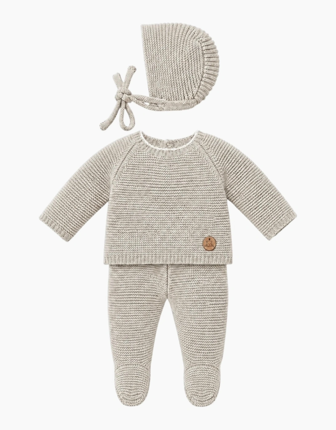 Light Camel Knit Set and Bonnet