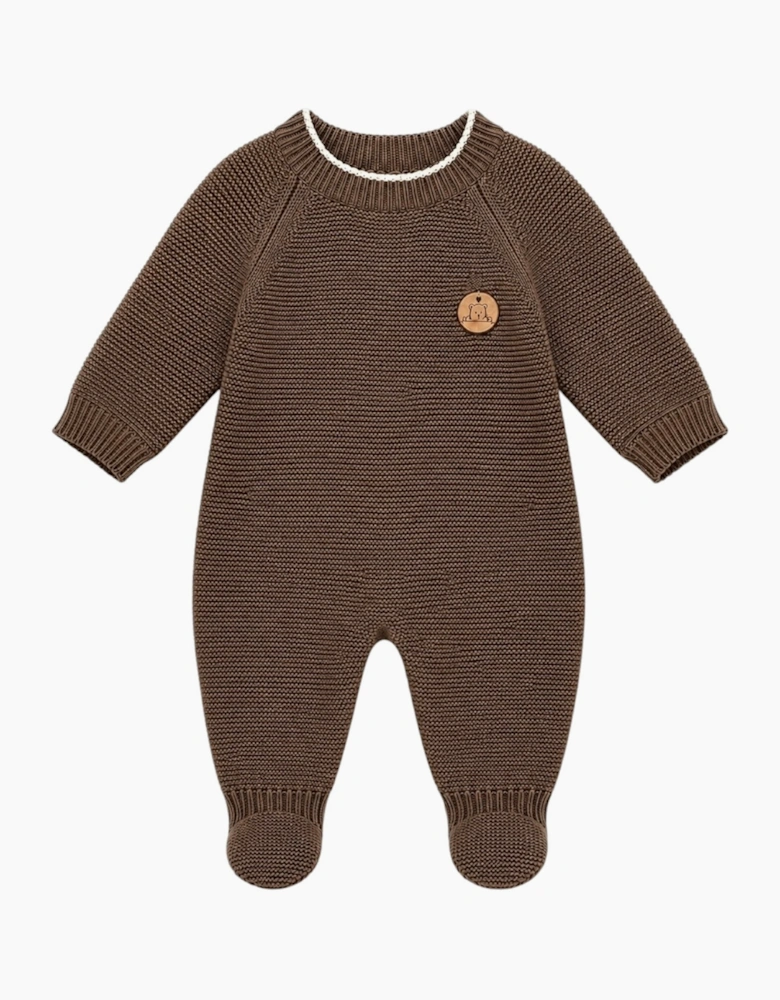 Chocolate Brown Knit Babygrow