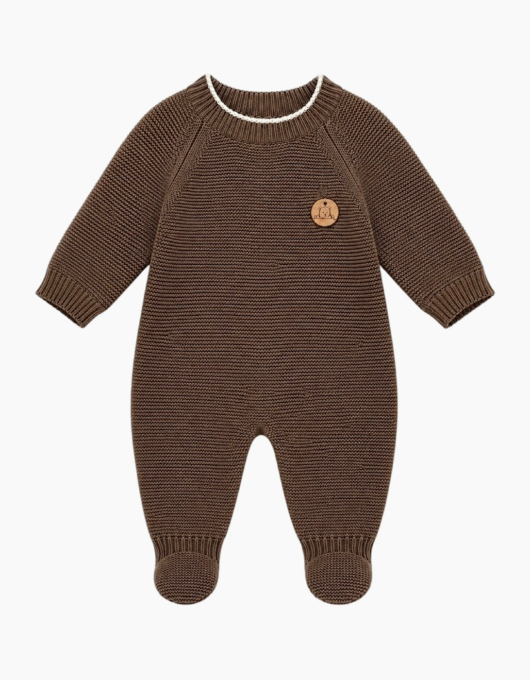 Chocolate Brown Knit Babygrow