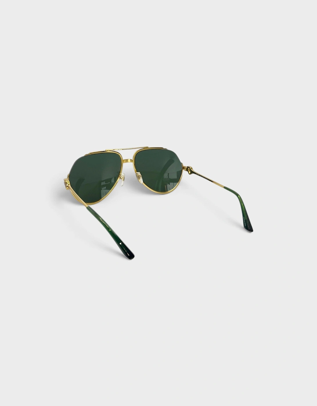 Rounded Main Frame Sunglasses Stainless Steel Green