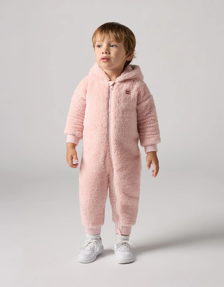 Levi's Baby Girls Bear Sherpa Coverall in Pink