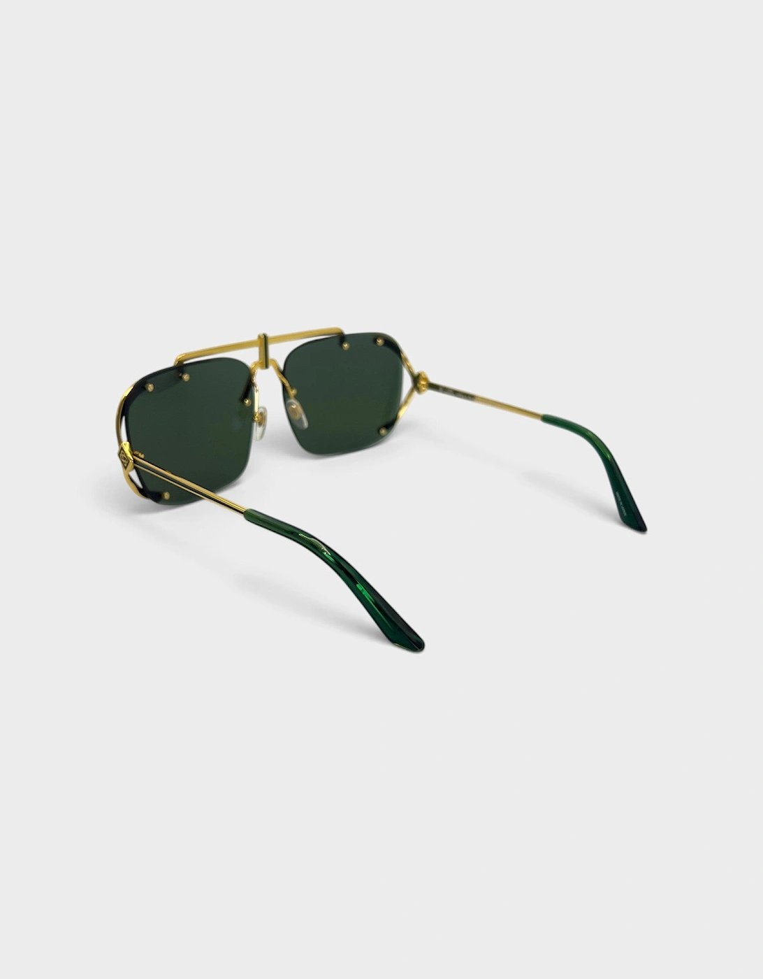 Stainless Steel Aviator Yellow Gold Green