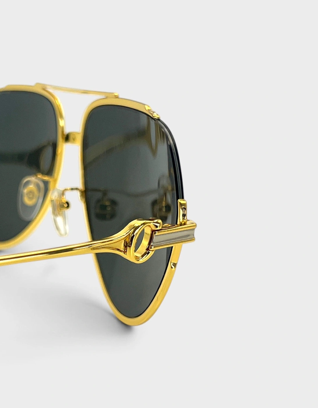 Rounded Frame Sunglasses Gold Black