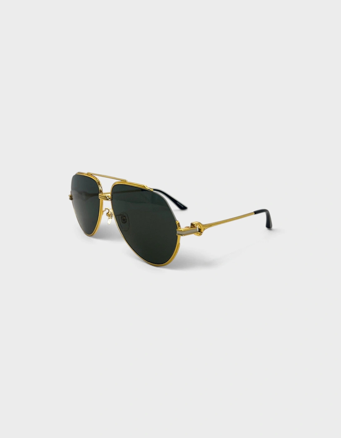 Rounded Frame Sunglasses Gold Black