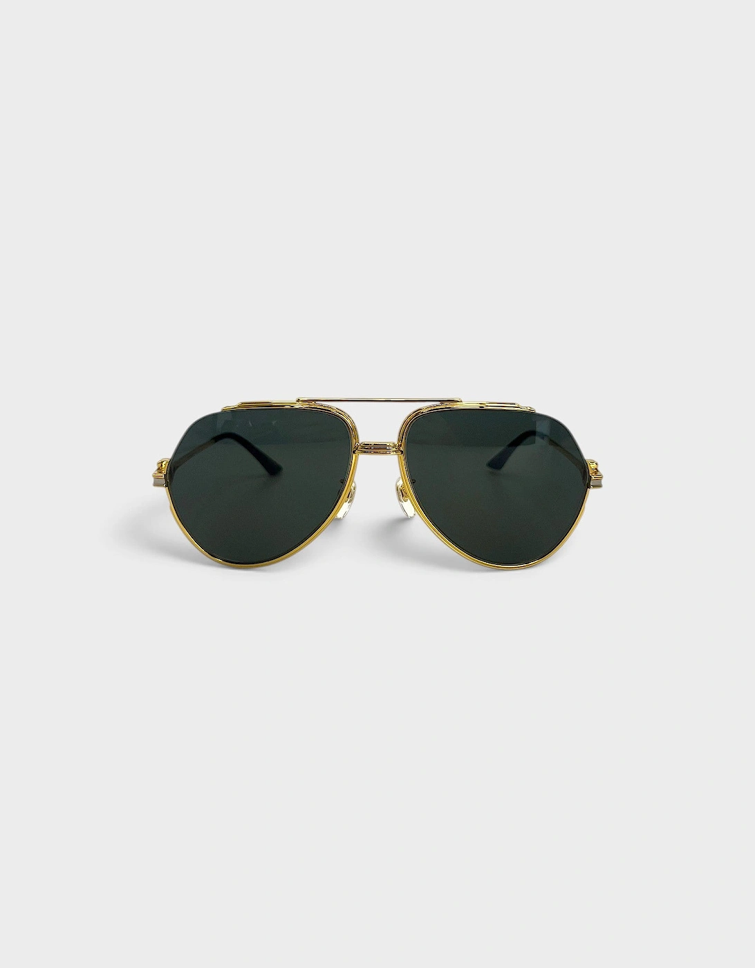 Rounded Frame Sunglasses Gold Black