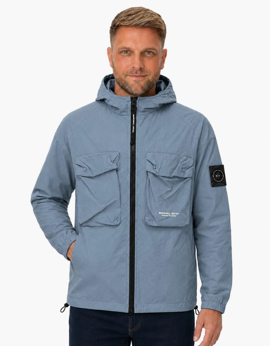 Marshall Artist Centro Hooded Overshirt Storm Grey