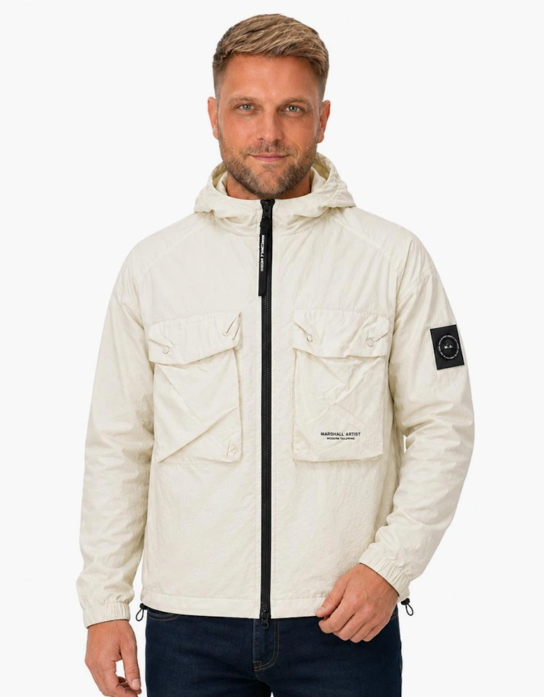 Marshall Artist Centro Hooded Overshirt Silver Birch