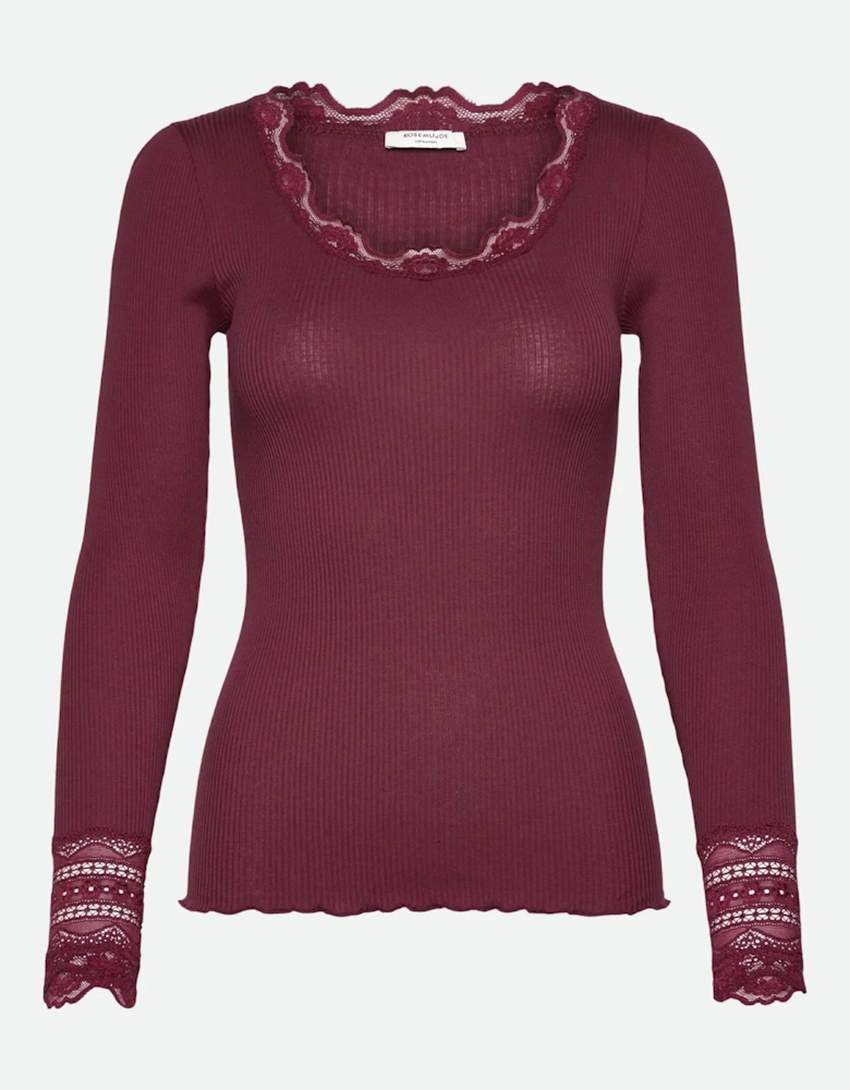 Babette long sleeve O neck in Windsor Wine