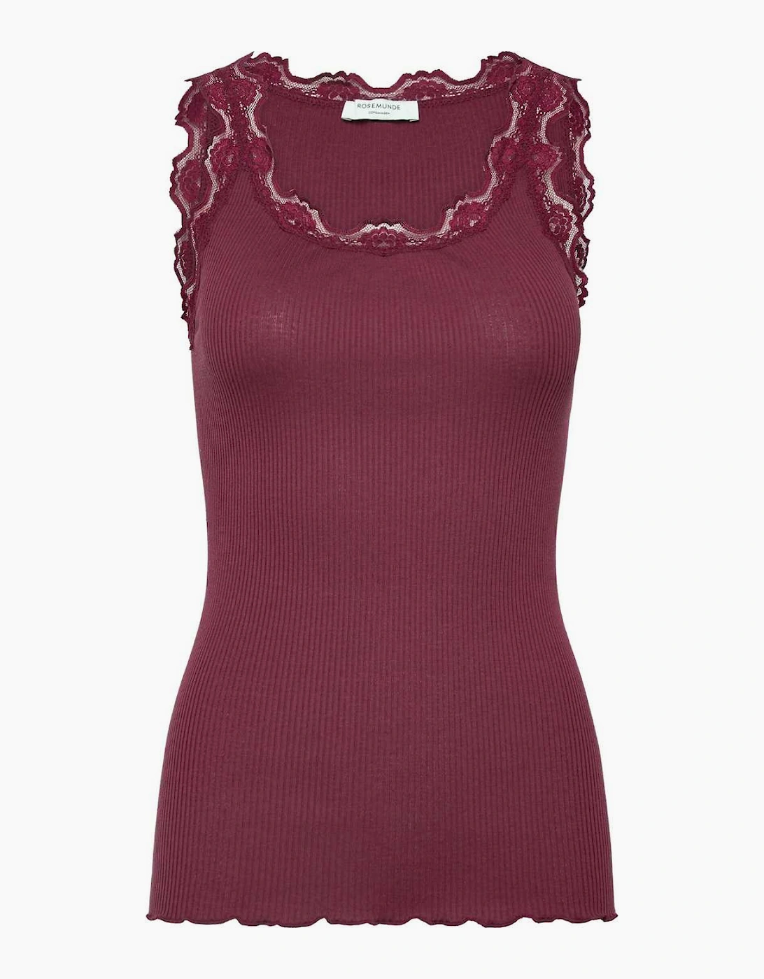 Babette sleeveless  U neck top in Windsor Wine