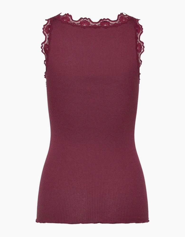 Babette sleeveless  U neck top in Windsor Wine