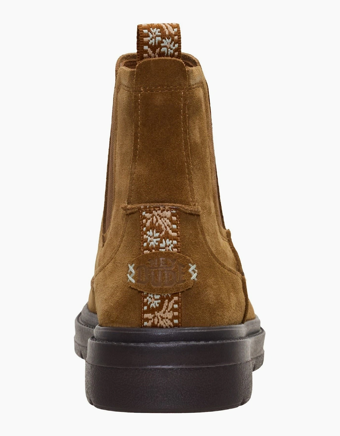 HEYDUDE Sienna Leather Women's Cognac Flat Chelsea Boots