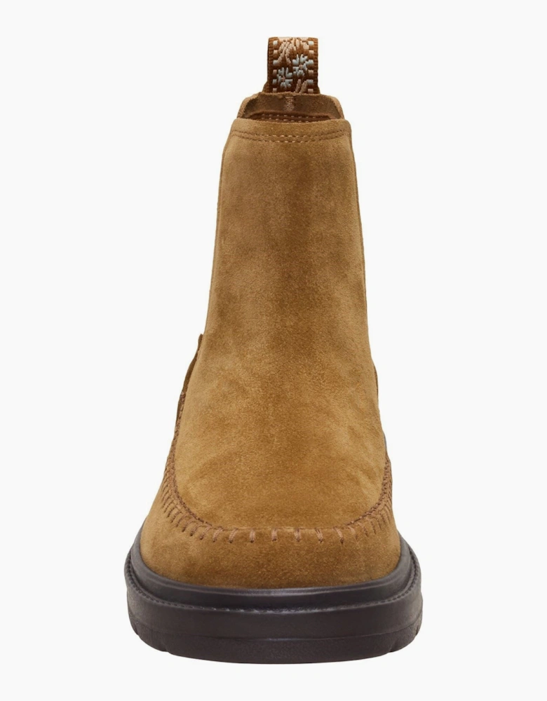 HEYDUDE Sienna Leather Women's Cognac Flat Chelsea Boots