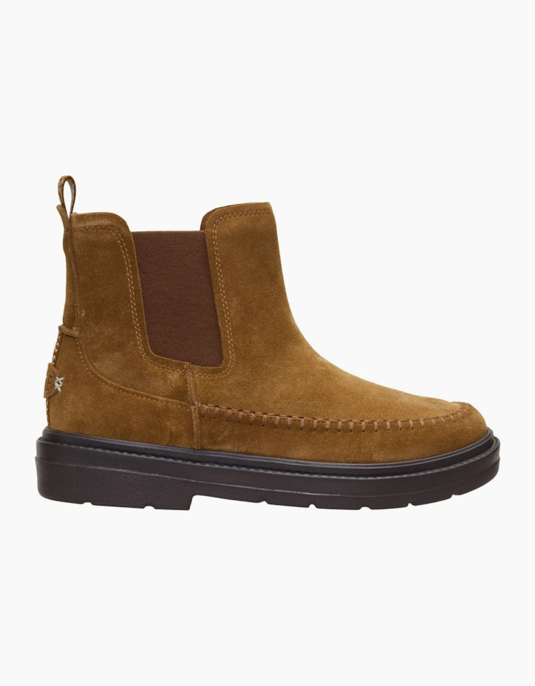 HEYDUDE Sienna Leather Women's Cognac Flat Chelsea Boots